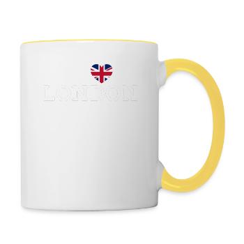 Ich liebe London Freiheitsstatue Paris Frankreich Liebhaber - Tasse zweifarbig - Weiß/Gelb - Rechts