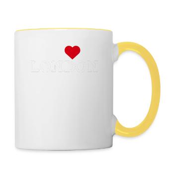 I Love London Statue Of Liberty Paris Cool France - Contrasting Mug - white/yellow - Right