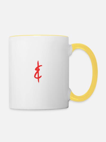 Pretzels & Pints Fun Design - Tasse zweifarbig - Weiß/Gelb