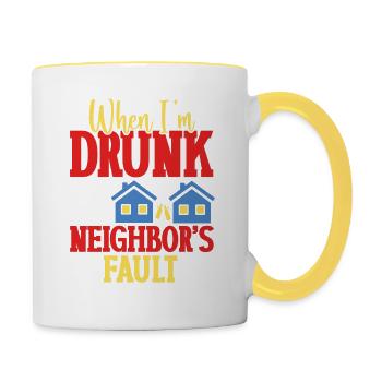 Wenn Ich Betrunken Bin, Ist Es Die Schuld Meines - Tasse zweifarbig - Weiß/Gelb - Rechts