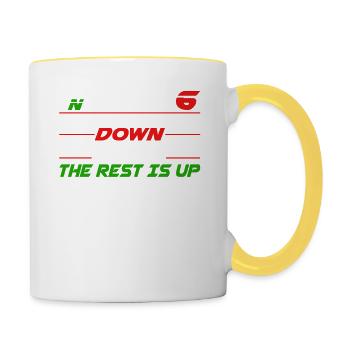 Quand la vie vous déprime, rappelez-vous qu’il n’y en a qu’un - Mug contrasté - blanc/jaune - Droite