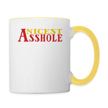 Nicest Asshole You've Ever Met Humorous Statement - Contrasting Mug - white/yellow - Right