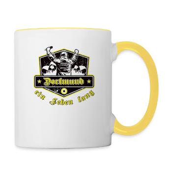 Dortmund ein Leben Lang No II - Tasse zweifarbig - Weiß/Gelb - Rechts