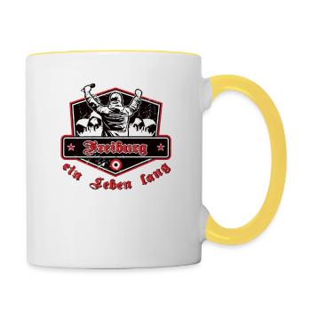 Freiburg ein Leben Lang No II - Tasse zweifarbig - Weiß/Gelb - Rechts