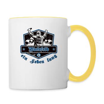 Bielefeld ein Leben Lang No II - Tasse zweifarbig - Weiß/Gelb - Rechts