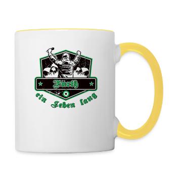 Fürth ein Leben Lang No II - Tasse zweifarbig - Weiß/Gelb - Rechts