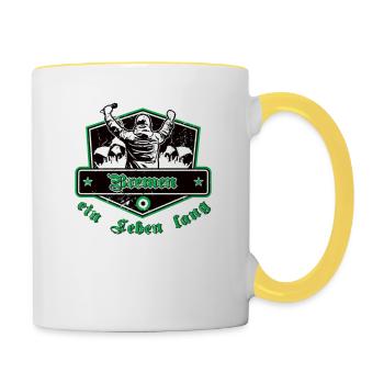 Bremen ein Leben Lang No II - Tasse zweifarbig - Weiß/Gelb - Rechts