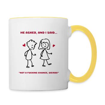 She said no - Contrasting Mug - white/yellow - Right