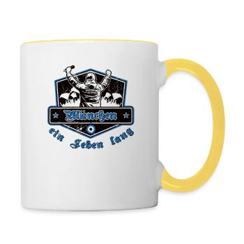 München 2 ein Leben Lang No II - Tasse zweifarbig - Weiß/Gelb - Rechts
