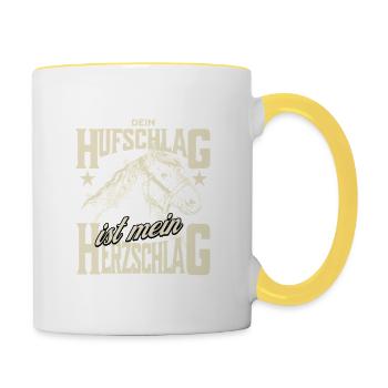 Votre battement de sabot - Mug contrasté - blanc/jaune - Droite