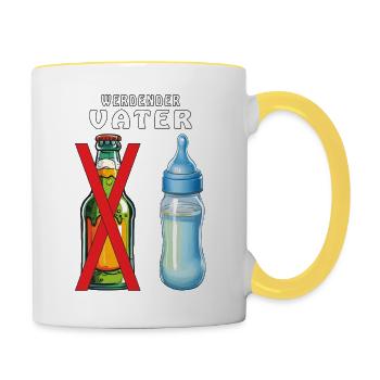 BABYFLASCHE WERDENDER VATER - Tasse zweifarbig - Weiß/Gelb - Rechts