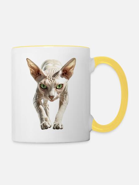 Sphinx - Tasse zweifarbig - Weiß/Gelb