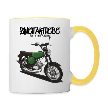 S51 (vert billard) // Illustration - Mug contrasté - blanc/jaune - Droite