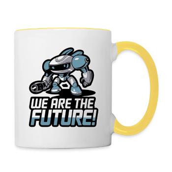 ROBOTER, WIR SIND DIE ZUKUNFT - Tasse zweifarbig - Weiß/Gelb - Rechts