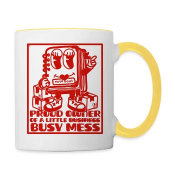 Busy Mess - Motivation et business mindset - Mug contrasté - blanc/jaune - Droite