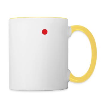 I love Amsterdam Cool Japan Wrong Flag Lover Wortspiel - Tasse zweifarbig - Weiß/Gelb - Rechts