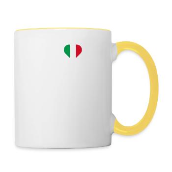J’aime Amsterdam Italie Lover Flag Coeur Cool Flag - Mug contrasté - blanc/jaune - Droite