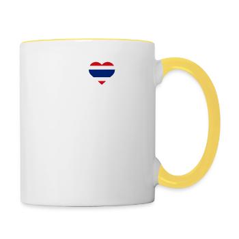 I Love Amsterdam Thailand Lover Cool Heart Flag - Contrasting Mug - white/yellow - Right
