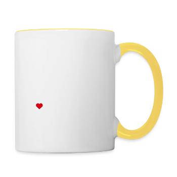 I Love Amsterdam Heart Flag Statue Of Liberty Pun - Contrasting Mug - white/yellow - Right