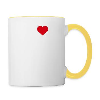 Ich liebe Amsterdam Cool Heart Flagge Freiheitsstatue - Tasse zweifarbig - Weiß/Gelb - Rechts