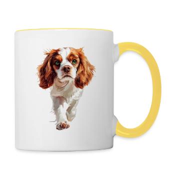 Cavalier King Charles - Tasse zweifarbig - Weiß/Gelb - Rechts