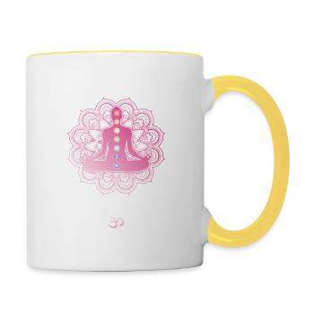 Zen seit 1949 - 76 Jahre friedliche Weisheit - Tasse zweifarbig - Weiß/Gelb - Rechts