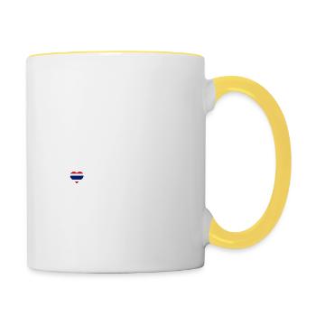 I Love Bangkok Thailand Eiffel Tower Heart Flag - Contrasting Mug - white/yellow - Right