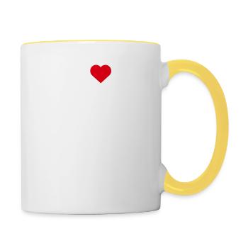 Ich liebe Bangkok Empire Flagge Herz Thailand Liebhaber - Tasse zweifarbig - Weiß/Gelb - Rechts
