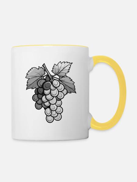 Weintrauben - Tasse zweifarbig - Weiß/Gelb