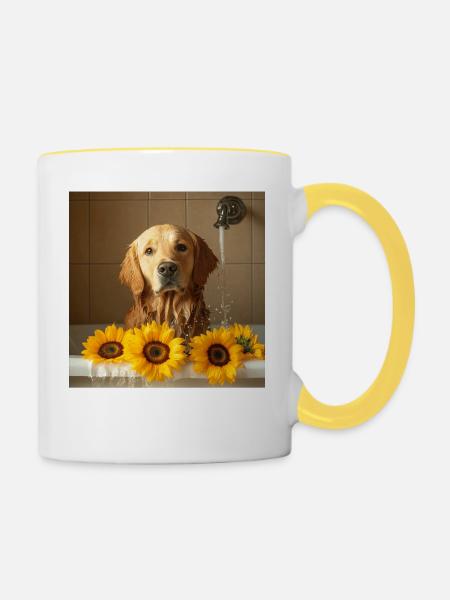 Golden Retriever - Tasse zweifarbig - Weiß/Gelb