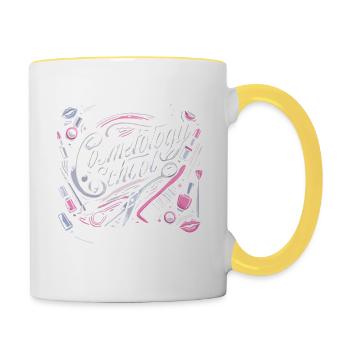 Ich habe die Kosmetikerinnenschule überlebt - Tasse zweifarbig - Weiß/Gelb - Rechts