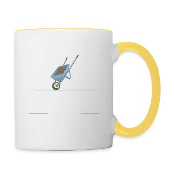 Gardening Garden And Know Things Funny Gardener - Contrasting Mug - white/yellow - Right