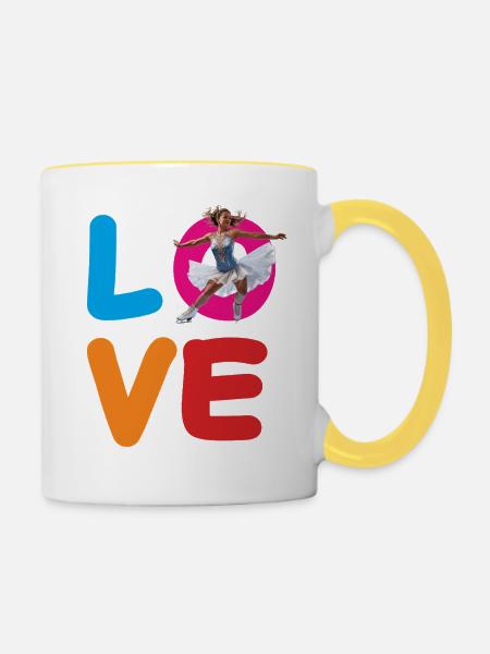 EISKUNSTLAUF LOVE - Tasse zweifarbig - Weiß/Gelb