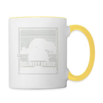 Ich bin der Lieferfahrer - Tasse zweifarbig - Weiß/Gelb - Rechts