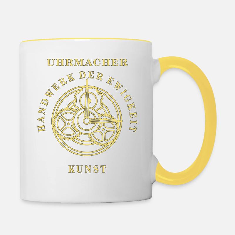 LE MÉTIER D’HORLOGER DE L’ÉTERNITÉ - Mug contrasté - blanc/jaune
