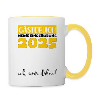 Guestbook School Enrollment 2025 Young Girls Schoolchild - Contrasting Mug - white/yellow - Right