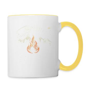 Lagerfeuer und Cocktails - Tasse zweifarbig - Weiß/Gelb - Rechts