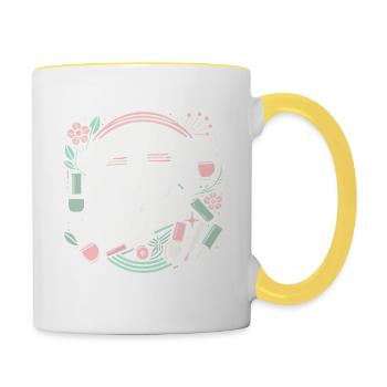 Glück ist, ein Nail Tech zu sein - Tasse zweifarbig - Weiß/Gelb - Rechts