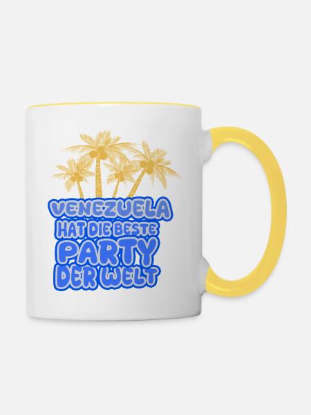Urlaub Venezuela - Tasse zweifarbig - Weiß/Gelb