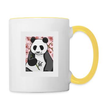 Asia China Panda Bear Bears Kids Child - Contrasting Mug - white/yellow - Right