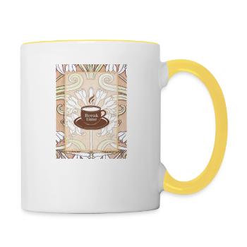 Kaffeebecher Kunst Coffee Mug Art - Contrasting Mug - white/yellow - Right