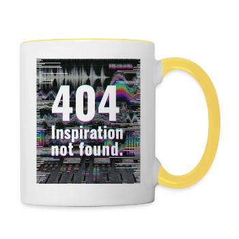 404 Inspiration nicht gefunden - Tasse zweifarbig - Weiß/Gelb - Rechts