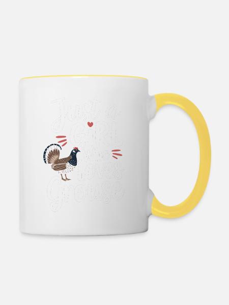 Auerhahn - Tasse zweifarbig - Weiß/Gelb