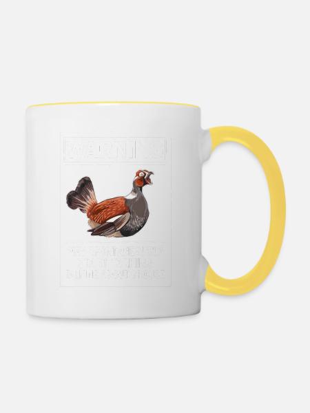 Auerhahn - Tasse zweifarbig - Weiß/Gelb