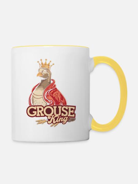 Auerhahn - Tasse zweifarbig - Weiß/Gelb