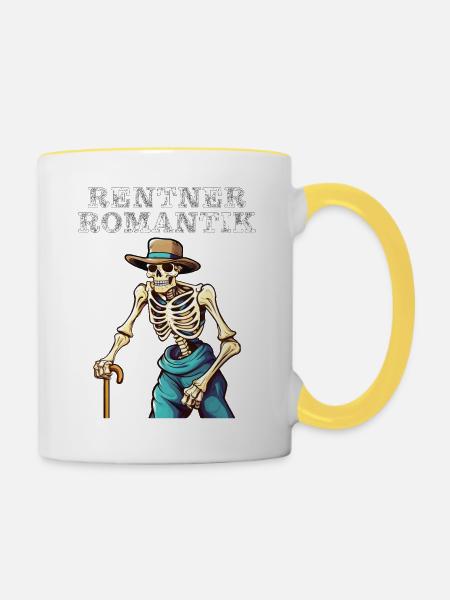 RENTNER ROMANTIK - Tasse zweifarbig - Weiß/Gelb