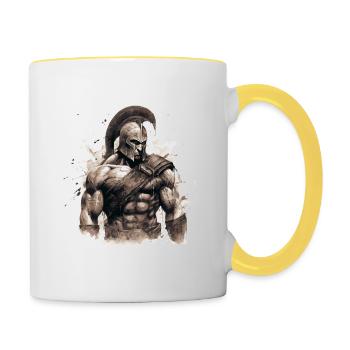 Spartan Muscles Gladiator Gym - Mug contrasté - blanc/jaune - Droite