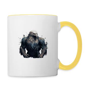 Eagle Muscles Musculation Bête - Mug contrasté - blanc/jaune - Droite