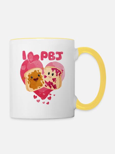 Erdnussbutter - Tasse zweifarbig - Weiß/Gelb