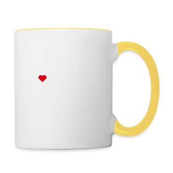 I love Chicago Illinois Colosseum Lover Heart Flagge - Tasse zweifarbig - Weiß/Gelb - Rechts